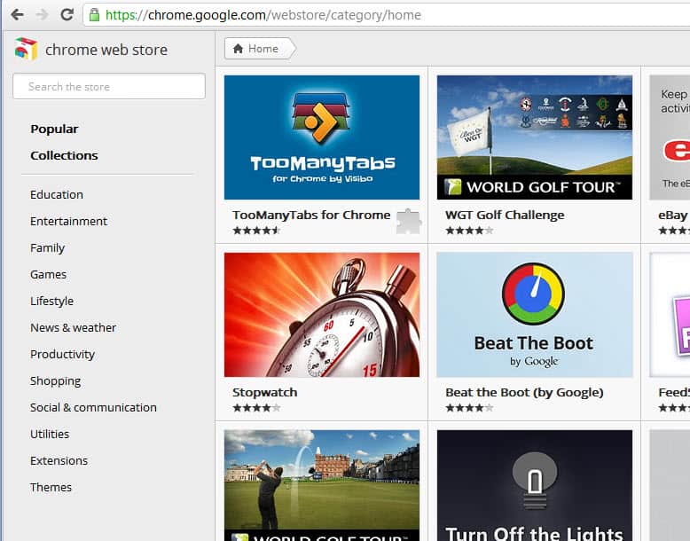google chrome store